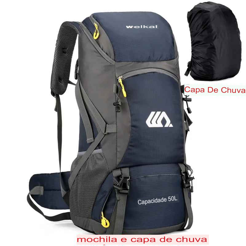 Mochila Cargueira Multifuncional 50L + Capa de Chuva®
