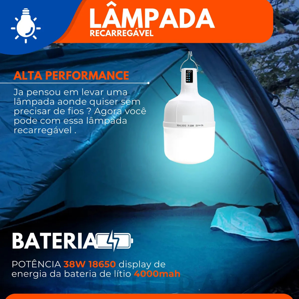 Lâmpada Portátil 38W com Alça®