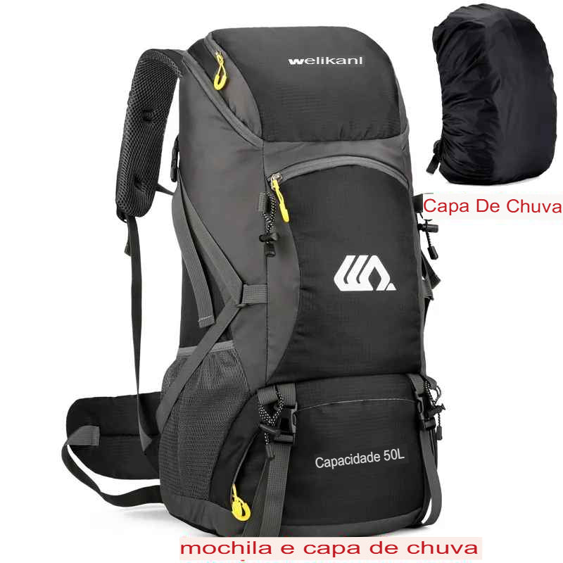 Mochila Cargueira Multifuncional 50L + Capa de Chuva®