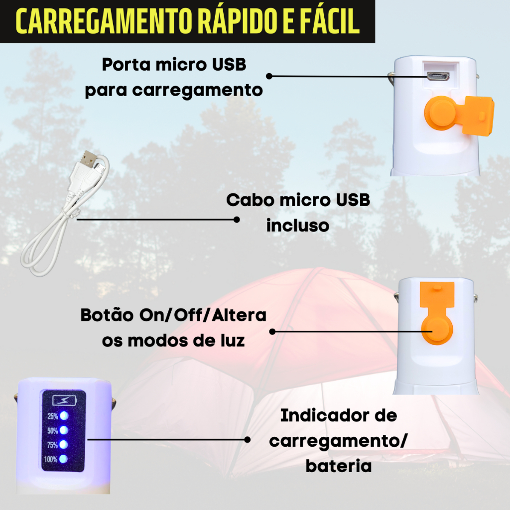 Lâmpada Portátil 38W com Alça®