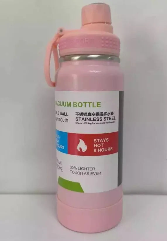 Garrafa Térmica Anti Vazamento 600ML Com Alça Chaveiro Borracha®