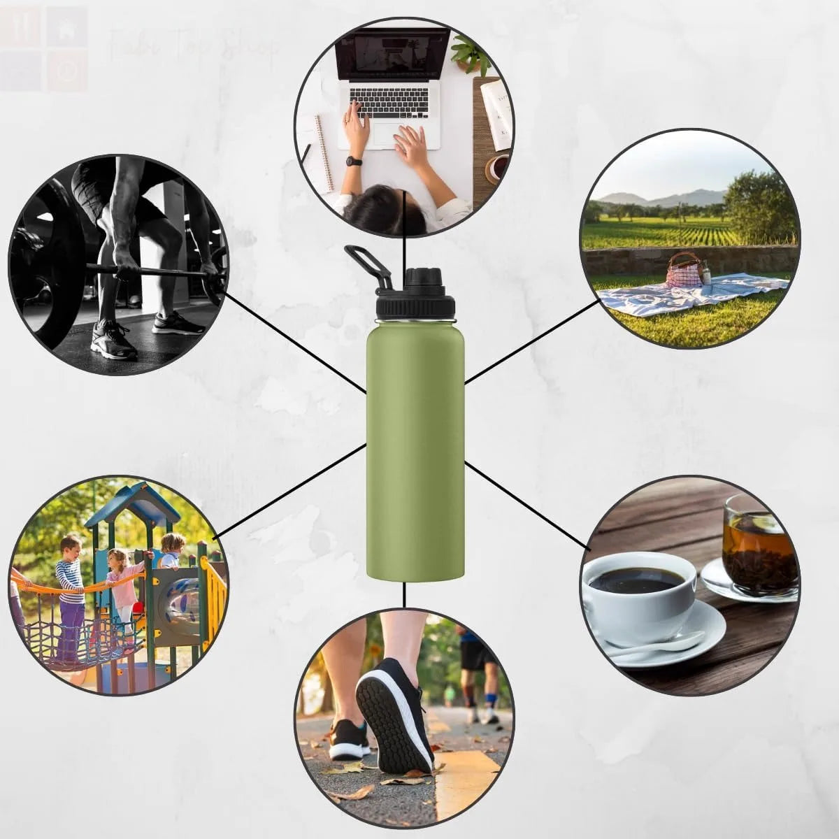 Garrafa Térmica Anti Vazamento 600ML Com Alça Chaveiro Borracha®