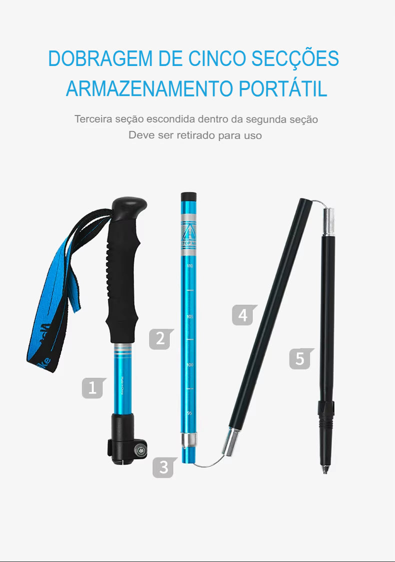 Naturehike Bastões de trekking Ultraleve Dobrável 1 pçs®
