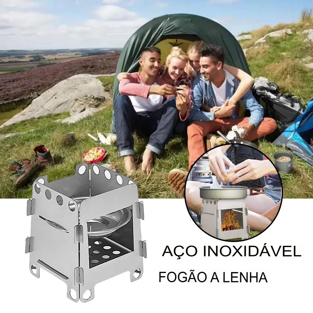 Fogão Portátil a Lenha + Bandeja®