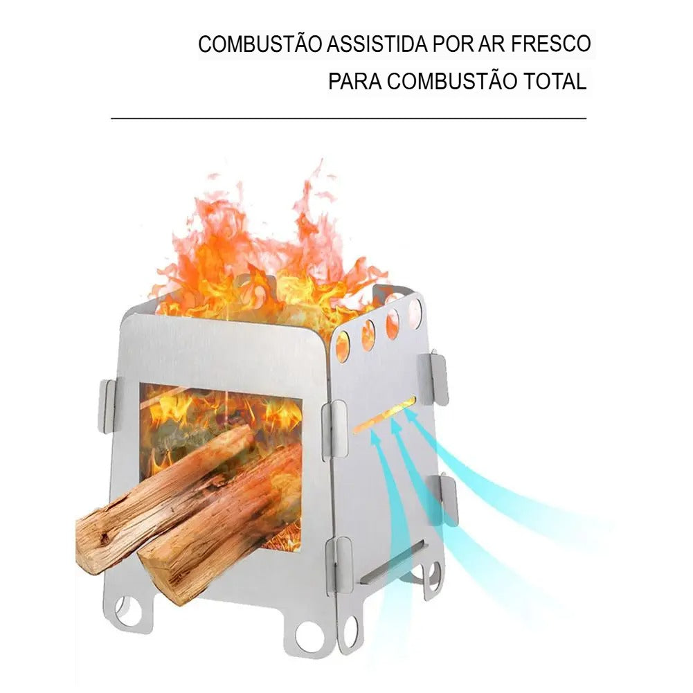 Fogão Portátil a Lenha + Bandeja®