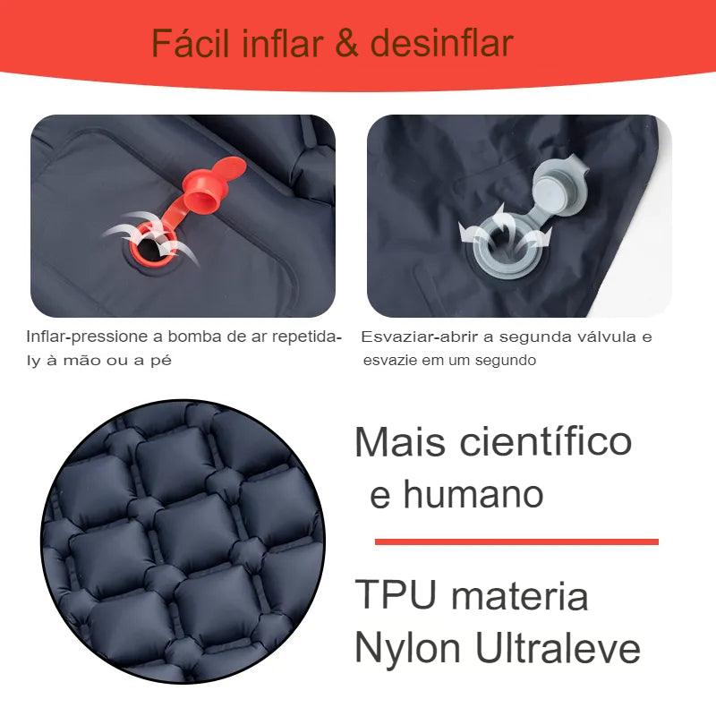 Colchonete Inflável Com Travesseiro Esteira®